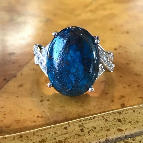 Natural Shadowkite Sterling Silver Ring Size 6 - Picture 9 of 9